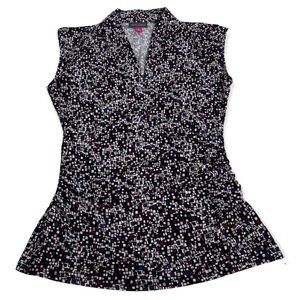Vince Camuto Multicolor Sleeveless Geometric Pattern Jersey Top. Size Small